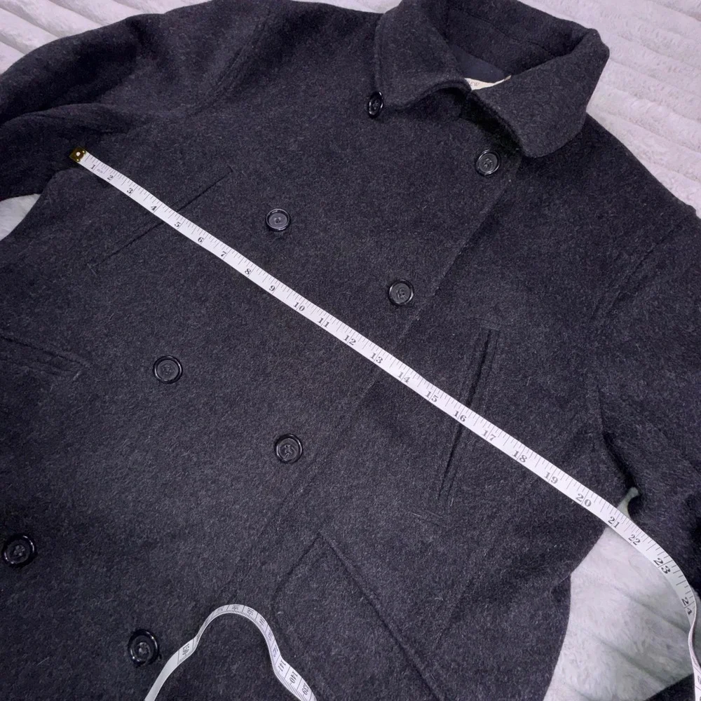 J. Crew Cashmere‎ Blend Wool Pea Coat Women's Medium Double Breasted Gray - Picture 4 of 11